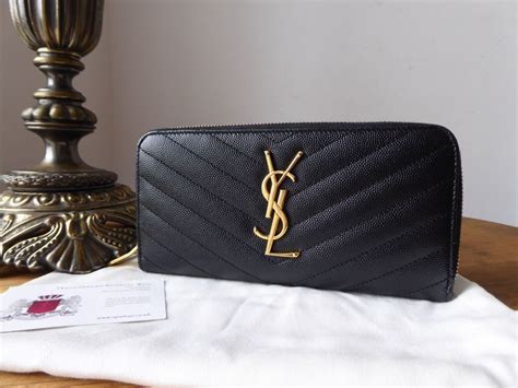 ysl logos zip around wallet the real real|ysl monogram quilted wallet.